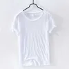 Летние 100% хлопковая футболка для мужчин о-шеи сплошной цвет повседневная тонкая футболка базовые тройники плюс размер с коротким рукавом Tops Y2450 210721