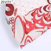 Zevity Women Vintage Totem Floral Print Sexy Strapless Chic Camis Tank Ladies Summer Back -Backknot Owilowanie Topy LS9344 210603