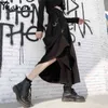 Harajuku Punk Style Skirt High Waist Splicing Buckle Irregular Gothic Skirt Black Fashion Streetwear Freely Adjustable 210621