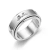 New Star Moon Titanium Steel Rotating Couple Ring Set Jewelry Stainless