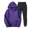 Ensembles Marque Solide Couleur Casual Sweats à capuche + Pantalons de fitness Hommes Femmes Automne Hiver Chaud Pantalon de survêtement Survêtement Joggers Sportswear Costume Y0831