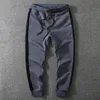 Herrbyxor 350 g tungvikt bomulls tröjor män vår höst mode toppkvalitet stickning lapptäcke byxa enkel casual jogger pant man