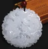 Natural Afghan White Jade Dragon and Phoenix Good Luck Pendant X115554110550
