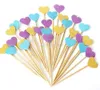 Decorazioni per feste all'ingrosso Compleanno Matrimonio Handmade Lovely Heart Cupcake Toppers Decorazioni per baby shower per ragazza KD1