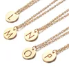 Rostfritt stål Tiny Round Disc Initial Halsband Guld Silver Färg Brev Namn Choker För Kvinnor Minimalistiska Hängsmycke Smycken G220310