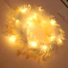 Decorative Flowers & Wreaths 1x 30cm White Feather Christmas Wreath Front Door Decoration Ornaments Wedding Birthday Party Home