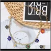 Chokers Necklaces & Pendants Jewelry Harajuku Colorful Rainbow Choker Y2K Fashion Korean Flower Irregular Plant Necklace Beads For Jewelry Dr