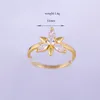 Wedding Rings Fashion Golden Rhinestones For Women Geometric Crystal Finger Ring Ladies Vintage Party Engagement Vrouwelijke geschenken