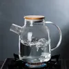 Grote transparante borosilicaat glazen theepot waterkan hittebestendige grote heldere kung fu thee potkistje voor limonade 210813