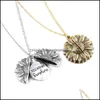 Pendant Necklaces & Pendants Jewelry Arrival You Are My Sunshine Necklace Alloy Open Locket Sunflower Gold Can Long Chain Party Drop Deliver