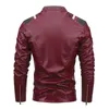 Men's Punk Style Jacket PU Leather Jacket Men Fashion Clothing Autumn Coat Men Motorcycle Jacket Artificial Leather High Quality 210928