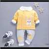 Baby Kids Maternity Drop Delivery 2021 Winter Born For Girls Baby Girl Boys Outfit Cotton Jacket Childrens Clothing Sets Of Sports Clothes A6