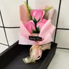 Simulazione Sapone Bouquet Box Fiore rosa con luce a LED Decorazione di nozze Souvenir Regalo di San Valentino per la fidanzata