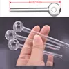 Cheapest Great Pyrex Glass Oil Burner Pipe 4inch Clear hand smoking water pipe high quality oil bowl stock in USA