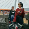 Saias Preto Harajuku Goth Skirt 2021 Chinês Estilo Curto Prato Botões Cintura Alta Vintage Asian Streetwear 11596
