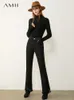Minimalisme Vintage Winter Pantalons pour femmes Mode Casual Solide Gland Long Femme Jeans Streetwear 12040912 210527