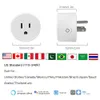Smart Mini US Wifi-kontakt med överspänningsskydd 110-230V Röststyrning Smart Socket Arbeta med Alexa Google Home Tuya APP