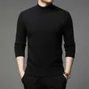 Autumn and Winter Men Turtleneck Pullover Sweater Fashion Solid Color Thick Warm Bottoming Shirt Male Br Clothes 210918