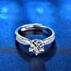 Sieraden Moisanite 1CT Moianit voor vrouwen Engagement Leuke Diamond Dames Luxe Crytal ILVER 925 Kroonring