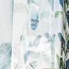Modern Oturma Odası Için Basit Perdeler Nordic Muz Yaprak Baskılı Perde Yatak Odası Pamuk ve Güneşlik Bezi Perdeler