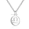 12 Constell Pendant Necklace Silver Gold Gold Stainless Steel Zodiac Horoscopeサインネックレス