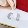 Stud Örhängen Everyday Basic Earring Multi Layer Cubic Zirconia C Shape Design 5 Pairs