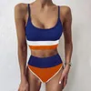 Women's Swimwear 2Pcs/Set Sexy Bikinis Set Women Push Up Padded Bra High Waist Briefs Two Piece Bikini Swimsuit 2021 Mujer