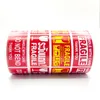 Rectangle Red Background White Coated Paper Fragile Adhesive Sticker Label Printed Rolling Cartoon Warning Packing Stickers