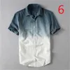 Summer thin long-sleeved solid color men's linen shirt small fresh white casual cotton and beach loose 210420