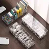 Kabelaufbewahrungsbox, transparenter Kunststoff-Datenleitungs-Aufbewahrungsbehälter für Schreibtisch-Briefpapier, multifunktionales Headset, Daten-Ladeleitung 211112