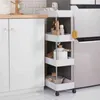 Carrello portaoggetti sottile a 2/3/4 livelli Scaffale mobile per cassetti Organizzatore Carrello estraibile per cucina Bagno Lavanderia stretto 211102