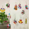 8pcs DIY Christmas Painting Keychain Pendant Full Drill Special Shaped Diamond Embroidery Women Bag Decoration Xmas Gift
