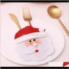 Decorations Tableware Christmas Cartoon Cutlery Set Santa Claus Knife Fork Holder Party Supplies Desktop Decoration A07 Khv8 Ogekx