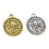 Katolicism Charm Pärlor St Benedict Nurnia Patron Medal Cross 20x17mm Antik Silver / Guld Pendants L1649 100pcs / Lot