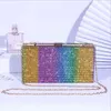 Boutique De FGG Donne eleganti Borse da sera lunghe e pochette Cena formale Pochette di cristallo Borse da sposa con strass H0929254O