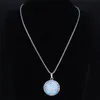 Bohemia Tree Of Life Moonstone Stainless Steel Necklaces Silver Color Chain Necklace Jewelry Cadenas Mujer NXS04 Pendant