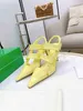 Pointed toe sandals women's 2021 early spring retro hollow stilettos fashion soft leather was thin