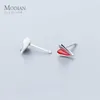 Tiny Love Hearts Enamel Real 100% 925 Sterling Silver Anti-Allergy Stud Earring for Women Kids Mini Ear Pin Fine Jewelry 210707