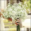 Single White Arrive Gypsophila Baby Breath Artificial Fake Silk Flowers Plant Home Wedding Decoration Drop Delivery 2021 Decorative Wreath