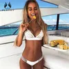 Plavky Sexy White Malha Flor Bordada Flor Estappy Biquini Micro Banheira Swimsuit Thong Swimwear Mulheres Brasileiro Bikini 210407