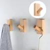 Hooks Rails 3pcs Natural Tood Wall Clothing Coat Mounted Hat Rack Scarf Handväska Hanger Badhanddukar