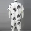 2021 verano Hawaii Trend Print Sets hombres Hawaii Shorts camisa conjunto de ropa Casual palmera Floral camisa playa manga corta traje X0909