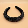 JOLORYM Jewelry Women Korea Rhinestone Trendy Headdress Sponge Hairband Flannel Hair Accessory 3cm Wide Headband FG-YL-005