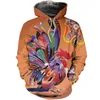 Men's Hoodies & Sweatshirts Rooster Clothes 3D Print Spring Comfortable Hooded Pullover Fall Fashion Zip Hoodie 5XL Oversized Streetwear Cas