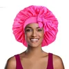 Elastic Band Large Satin Bonnet Sleeping Cap Women African Pattern Ankara Print Hat Adjustable Night Sleep Cap
