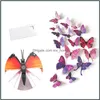 Wall Decor Nursery Store Baby, Kids & Maternity 12Pcs/Lot 3D Butterfly Sticker Magnet Fridge Cartoon Stickers Butterflies Pin Pvc Removable