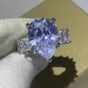 Taglia 510 Anello in argento sterling 925 con goccia d'acqua Taglio a pera Topazio bianco Grande diamante CZ Pietre preziose Anello nuziale da donna Gift3381034