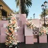 Decorative Flowers & Wreaths Champagne Powder Vintage Wedding Theme Floral Arrangement Arch Flower Stand Display Home Party Layout Backdrop