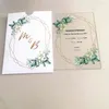 Enveloppes de poche personnalisées pour mariage, 10 pièces, cartes d'invitation à fleurs vertes, Invitations pour cadeaux de mariage, H1231