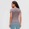 L-55 New Yoga Top T-shirt Moda Outdoor Ftness Abbigliamento Donna Maniche corte Sport Yoga Serbatoi Running shirt268z